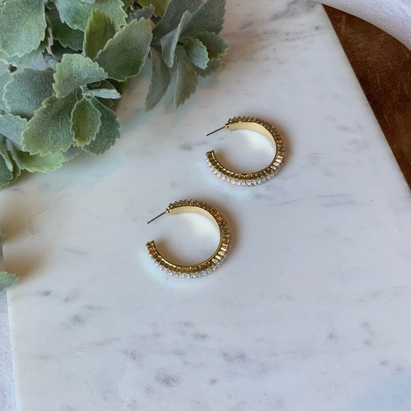 The Dae - Iridescent Stone Gold Hoops - Picture 5 of 7